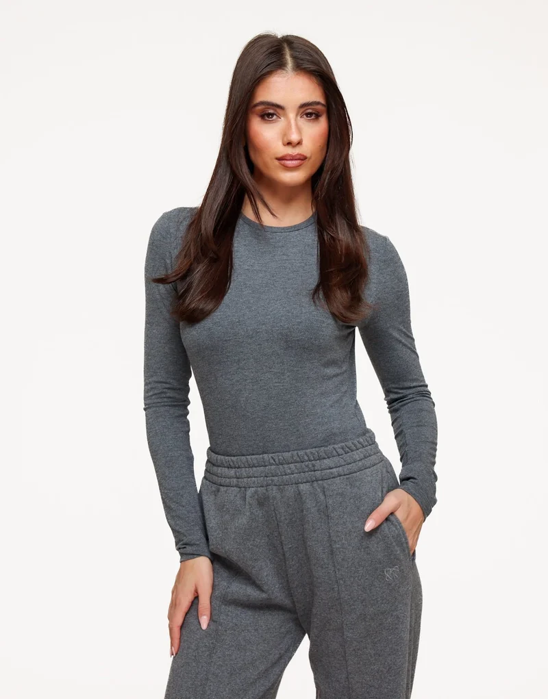 Donkergrijze O&K Basic LS - Top