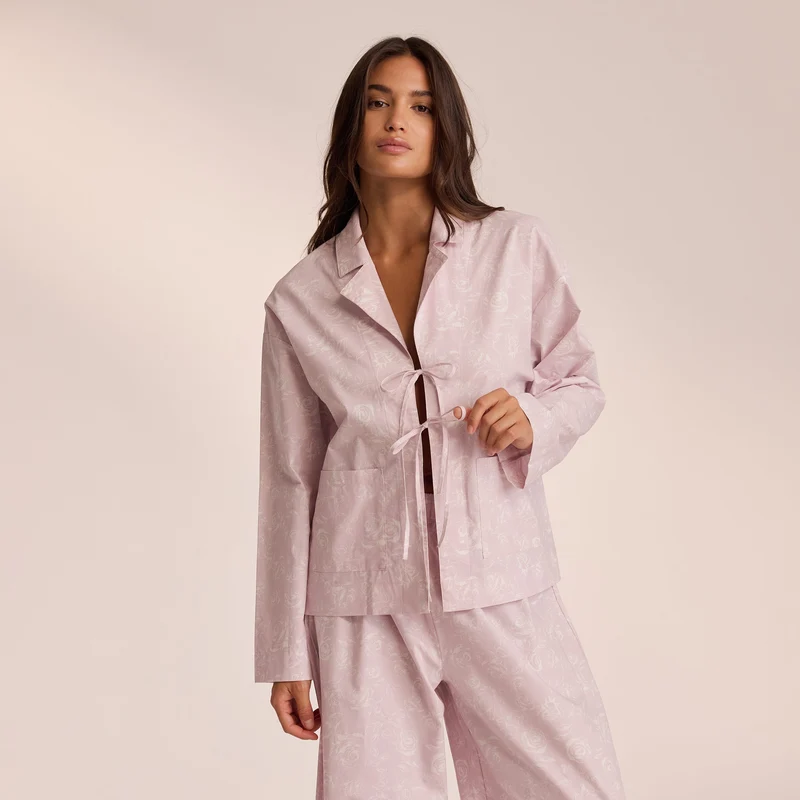 Katoenen Pyjama Shirt - Lila