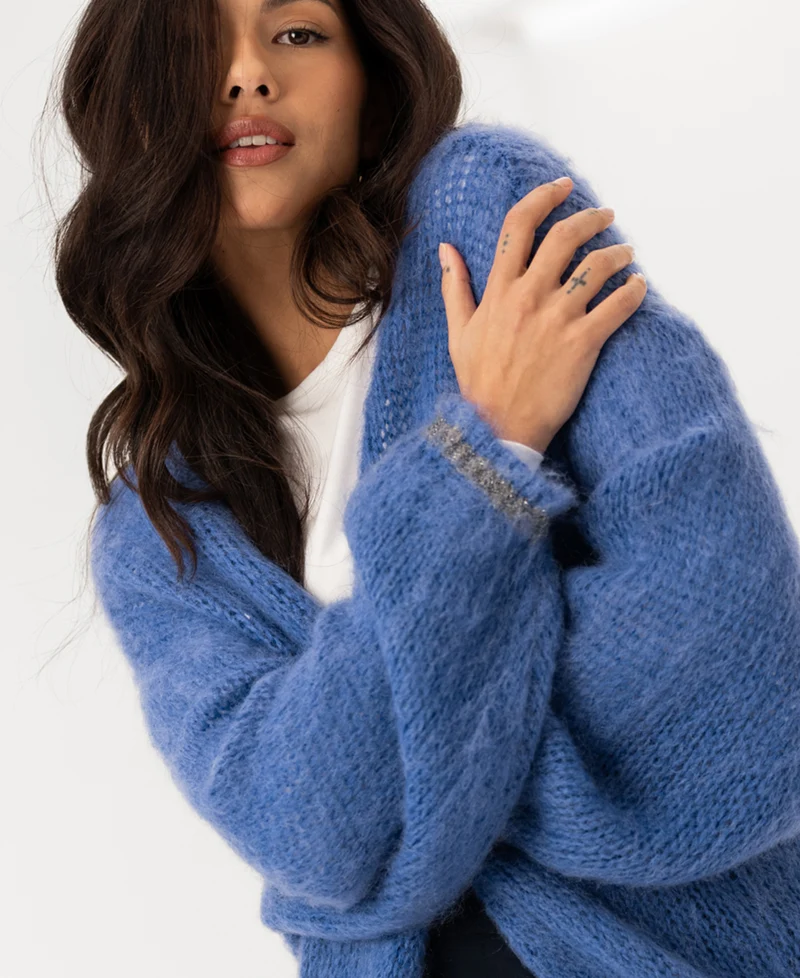 Fluffy vest LA CHERIE Blauw