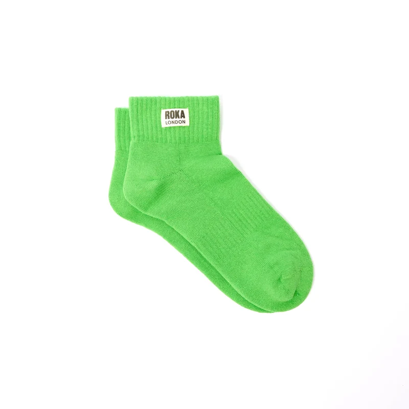 ROKA Wembley biologische katoenen crop sokken | Online Lime