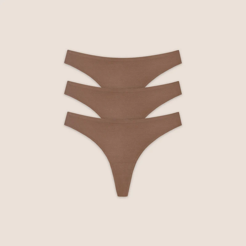 Seamless Bonded Strings (3-pack) - Kastanjekleurig