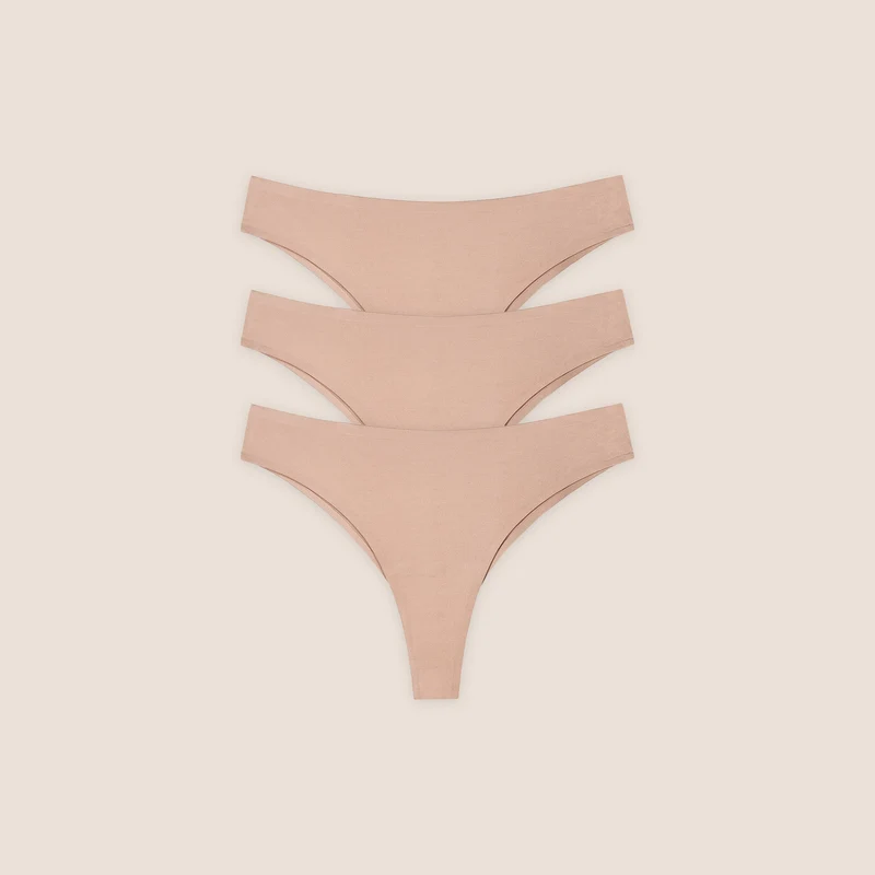 Seamless Bonded Brazilian Slipjes (3-pack) - Honingkleurig