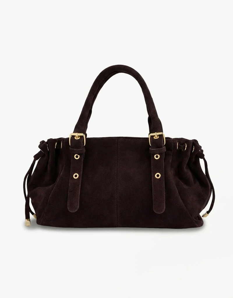 Donkerbruine Suede City - Tas