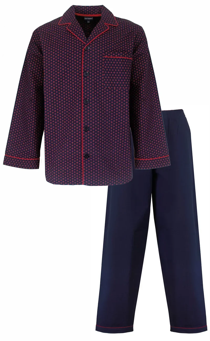 Paul Hopkins heren pyjama doorknoop - Knoopsluiting