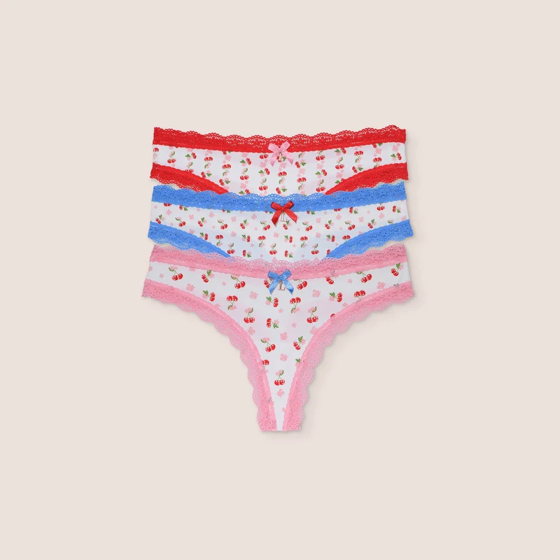 Kersenprint String (3-pack) - Multi
