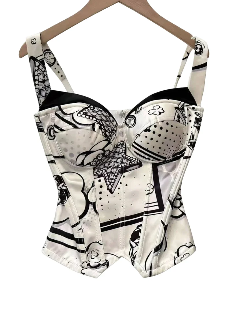 Dames Cami Top Boho Print Met Ritssluiting