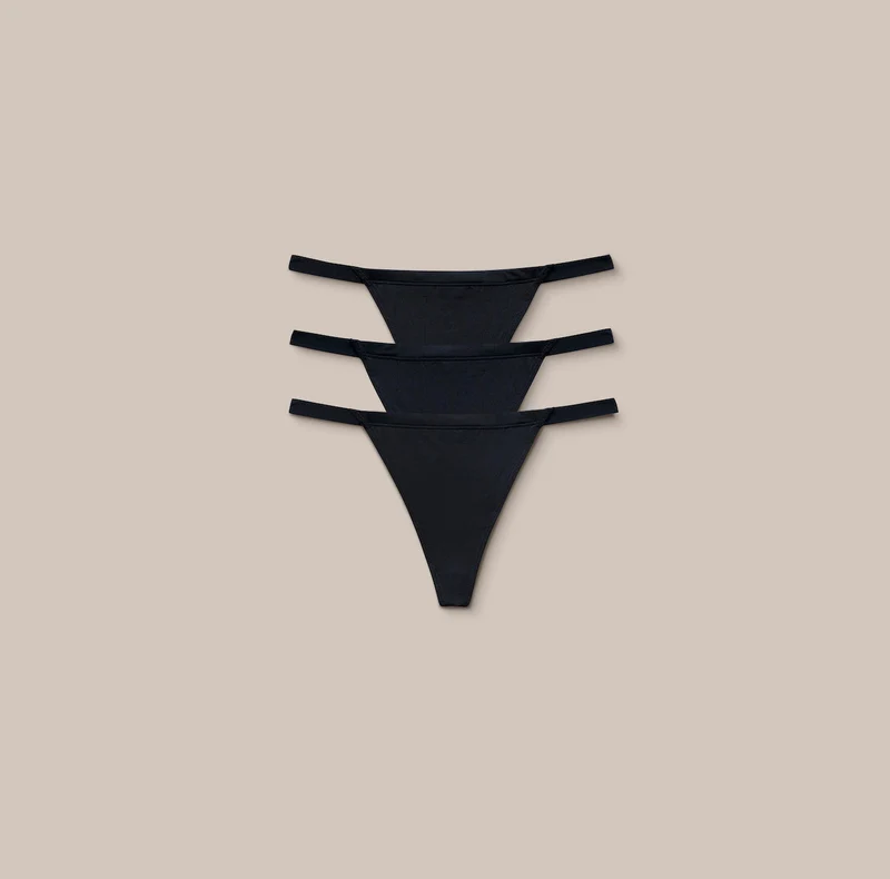 Basic G-Strings (3-Pack) - Zwart