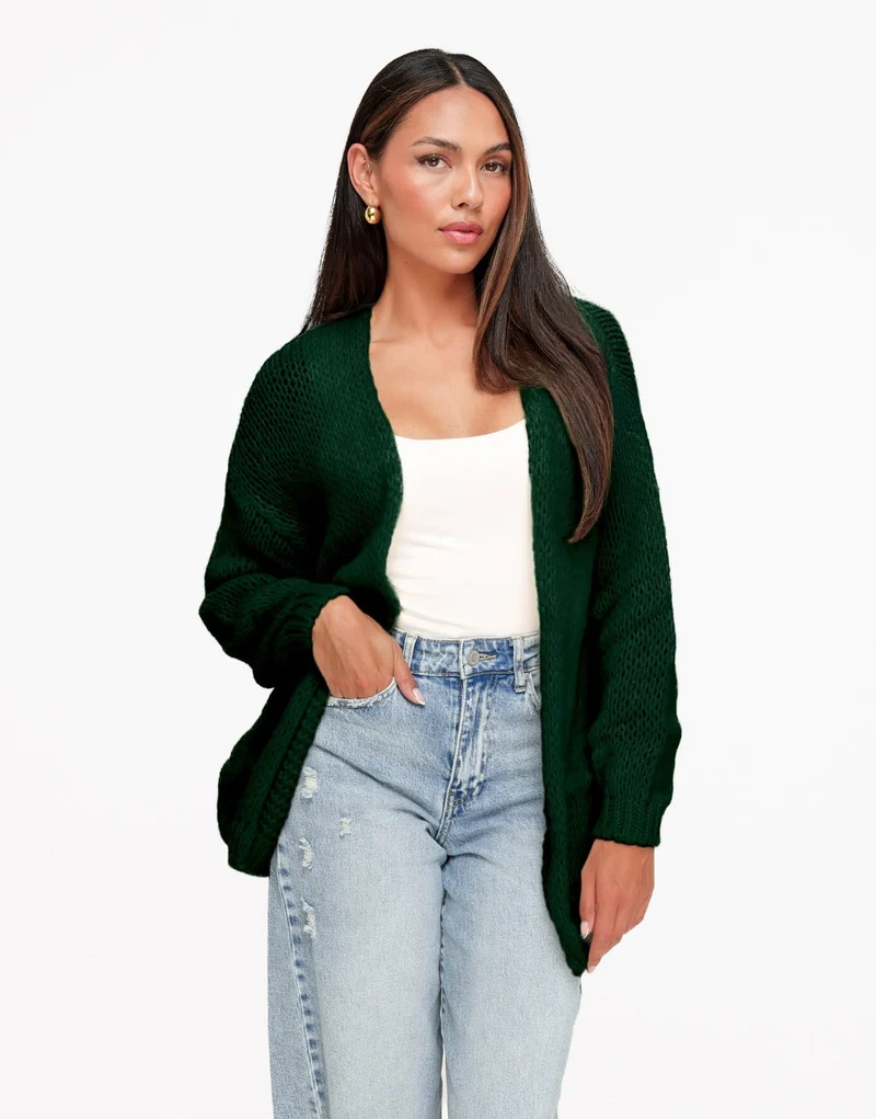 Donkergroene Wollen - Vest