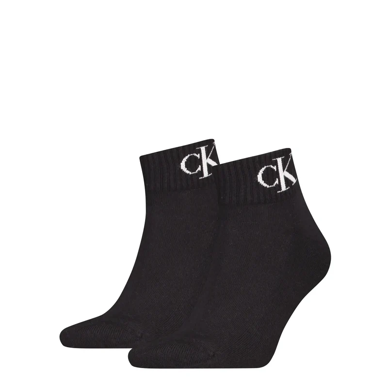 Calvin Klein 2-paar Quarter heren sokken - Logo monogram