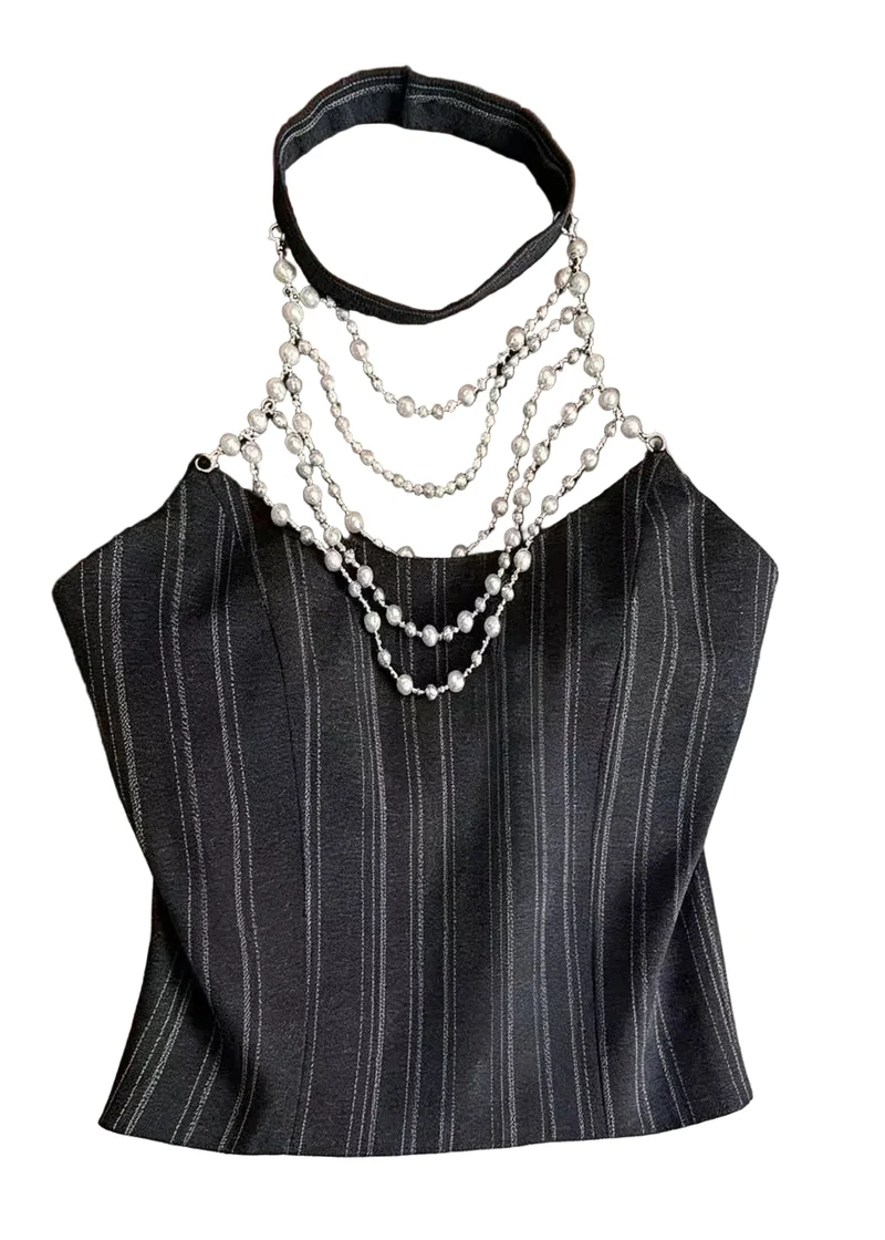 Dames Haltertop Gestreept Zomerstijl