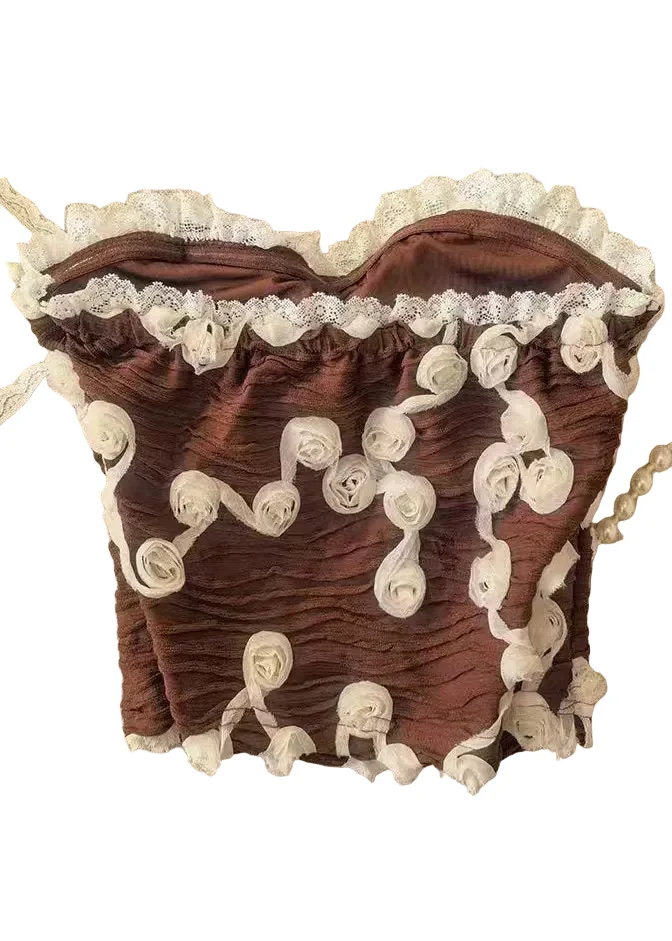 Dames Strapless Top Bloemenprint Zomerstijl