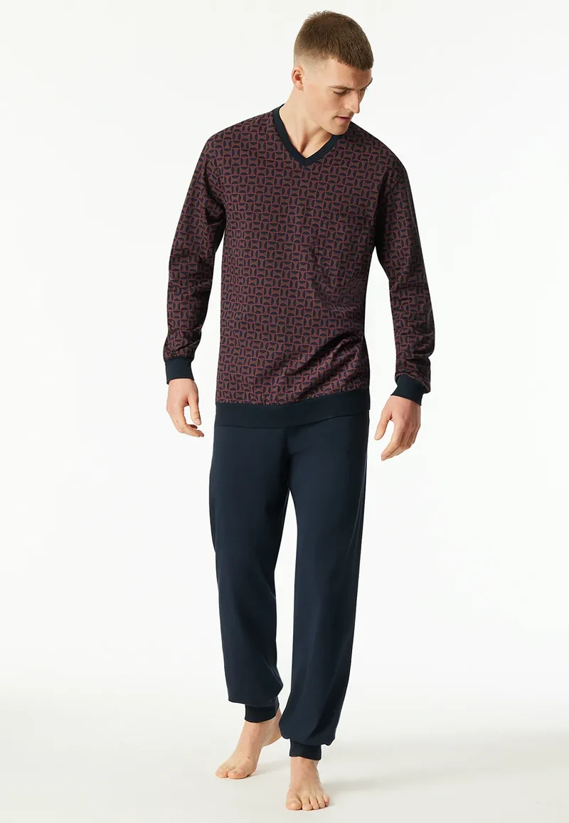 Schiesser pyjama heren lang 100% katoen - Comfort - 181162