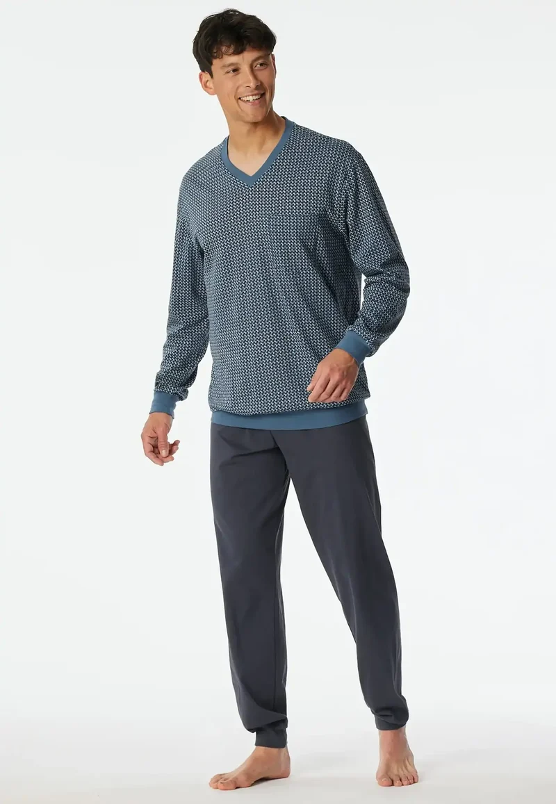 Schiesser pyjama heren lang 100% katoen - Comfort - 181162