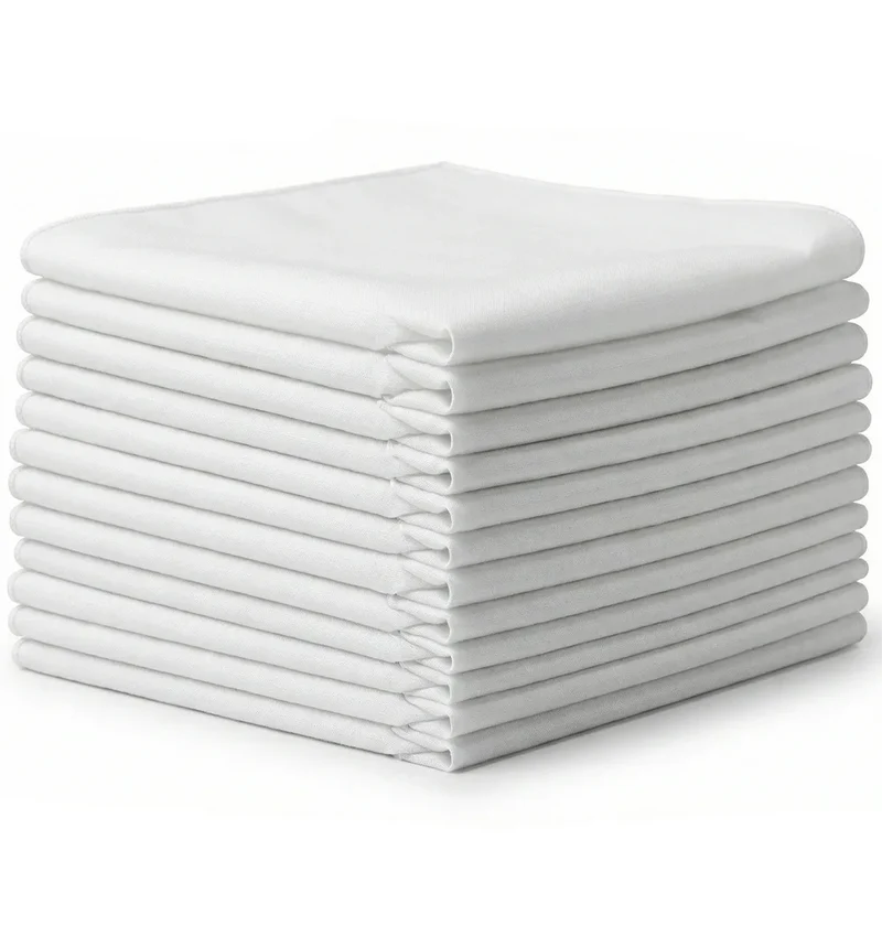 Tiseco 12 Stuks Dames zakdoeken wit - 30x30CM