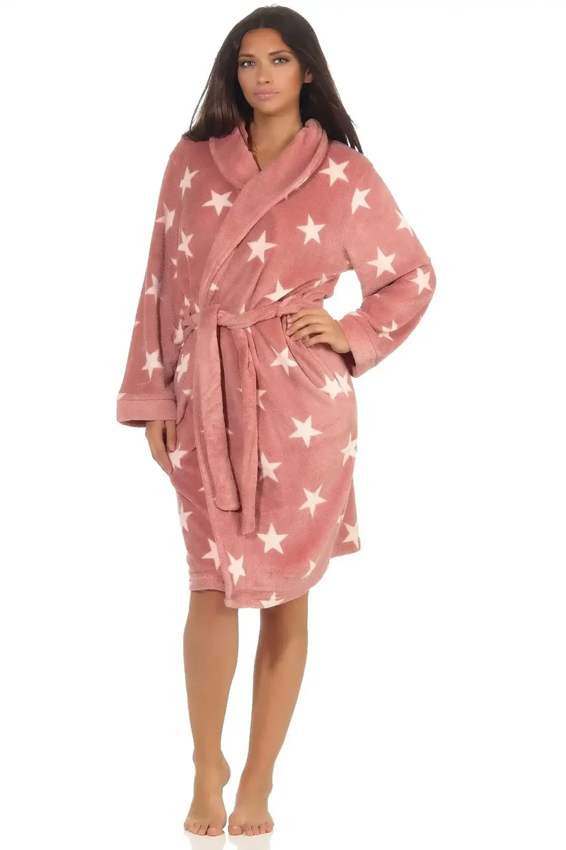 Normann dames badjas fleece - Stars