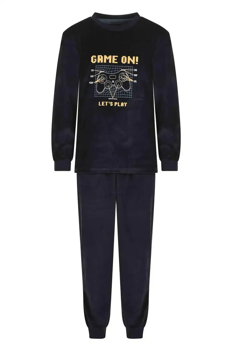 Outfitter velours jongens pyjama - Game on Winter