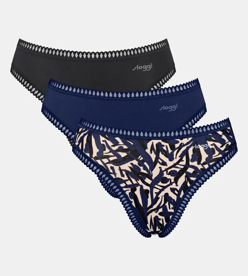 Sloggi 3-pack Crush Go - High legs slips dames