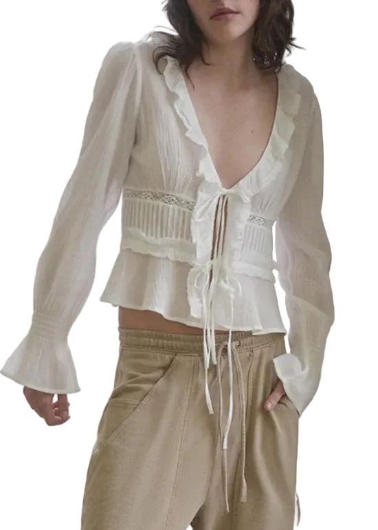 Dames Top Lange Mouwen Patchwork Stijl