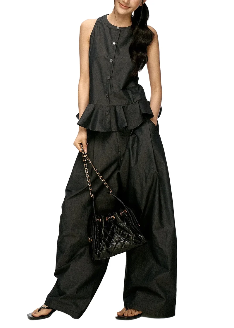 Dames Tweedelige Set Mouwloos Patchwork Stijl