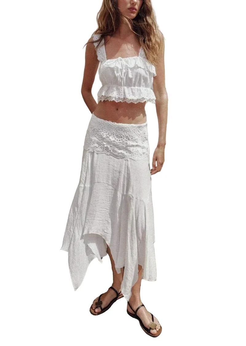 Dames Tweedelig Set Asymmetrisch Design Zomer