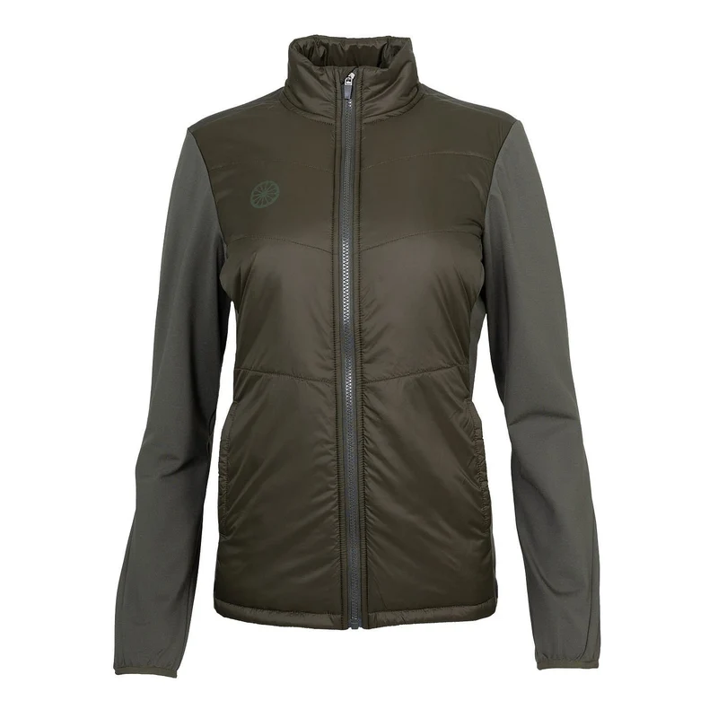 Indian Maharadja Goa Women Padded Jacket Mudgreen