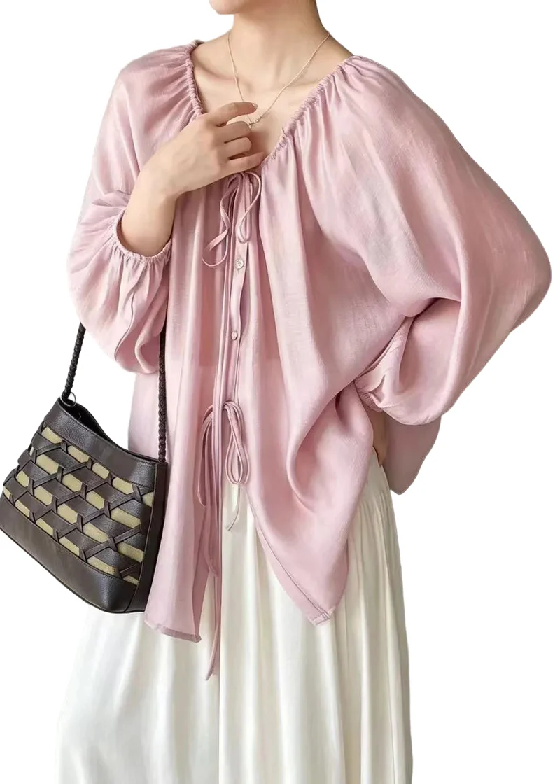 Dames Losse Shirt Met Trekkoord Zomerse Stijl