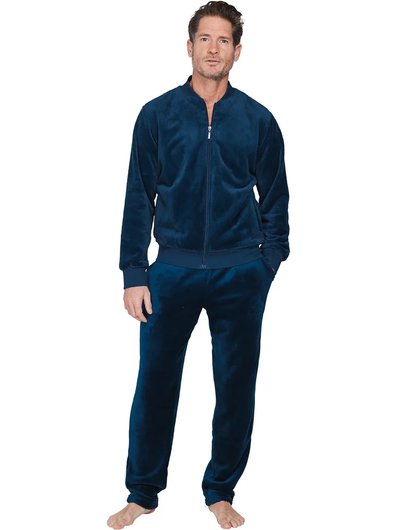 Pastunette heren Huispak Flanel Fleece - Donkerblauw