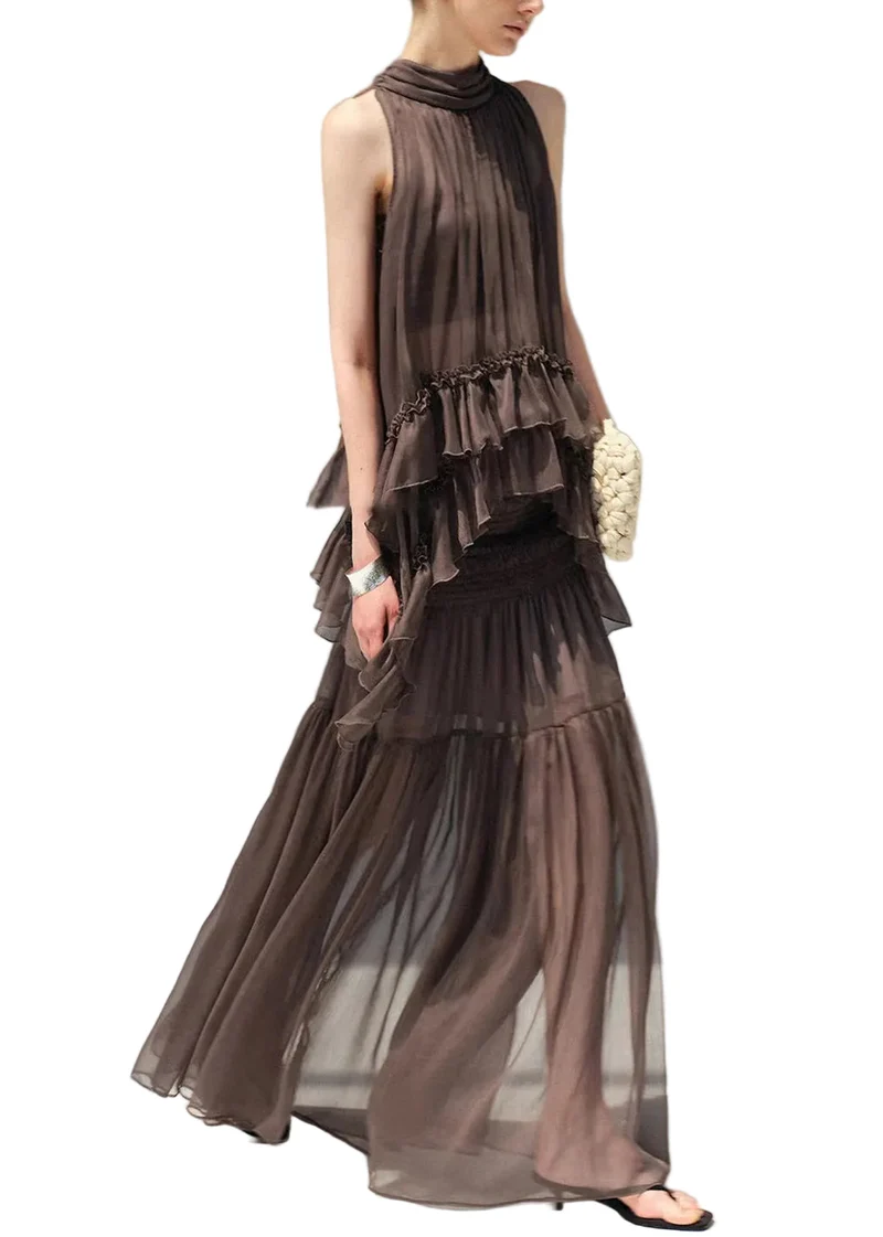 Dames Zomer Set Chiffon Ruches Gerimpeld 2-delig