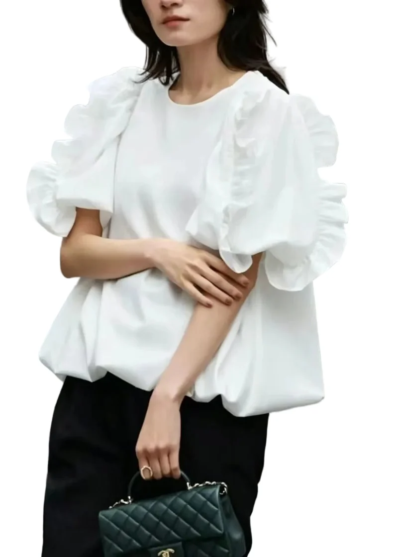 Dames Blouse Met Ruches Zomerse Stijl