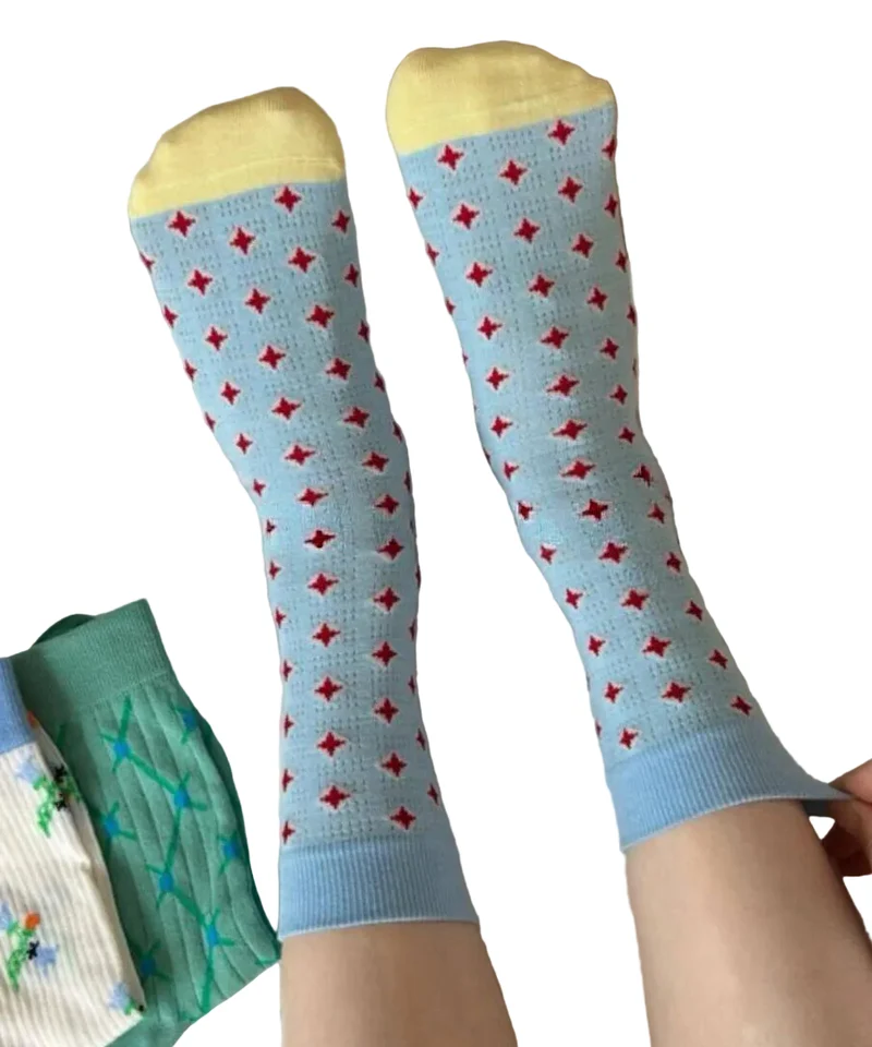 Unisex Halfhoge Kuitsokken Met Contrasterend Ontwerp
