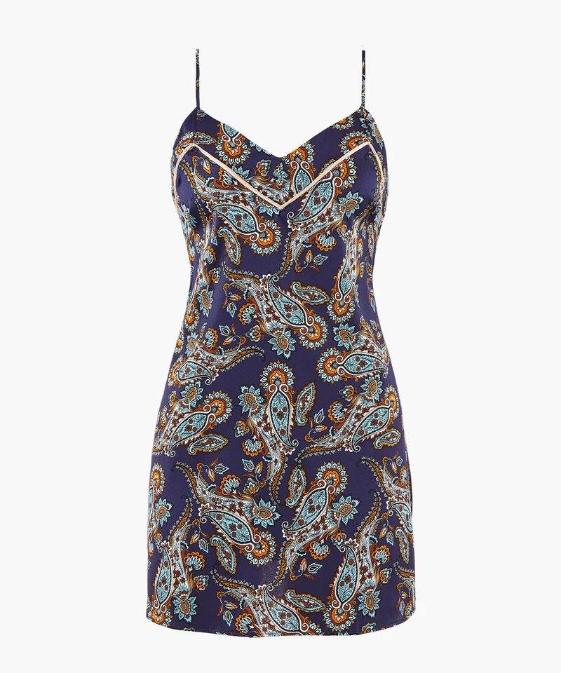 Silk by Night Nuisette Blue cachemire