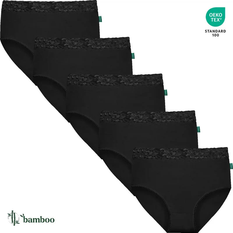 Gaubert 5-pak kanten bamboe taille slips - Bamboe ondergoed