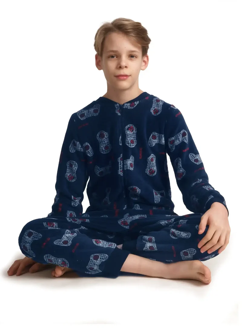Outfitter velours jongens onesie - Game