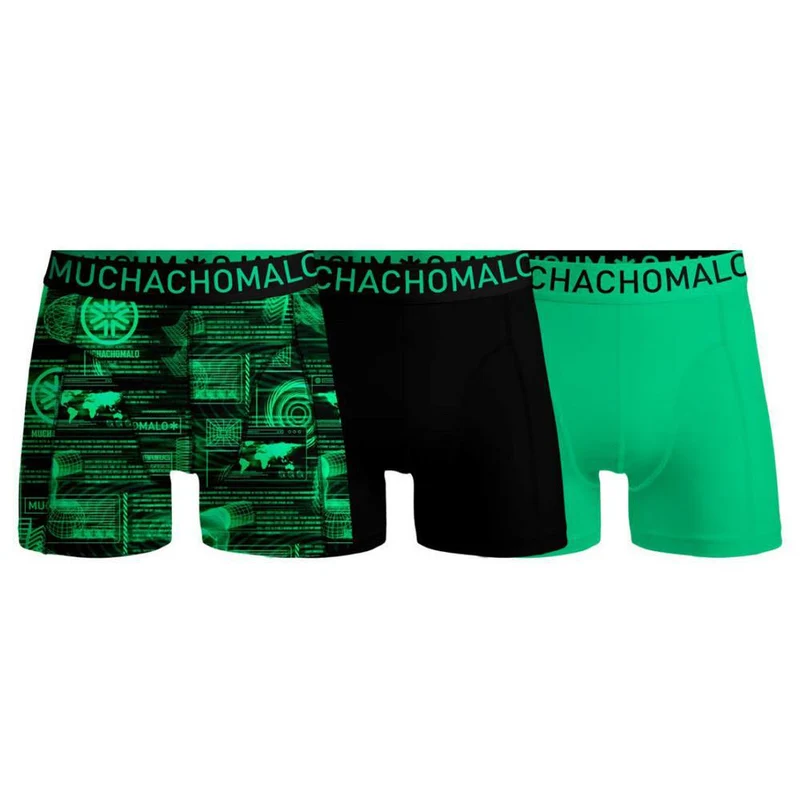 Men 3-Pack Boxer Shorts Microfiber Print and Solid MICROFIBDIGITAL1010
