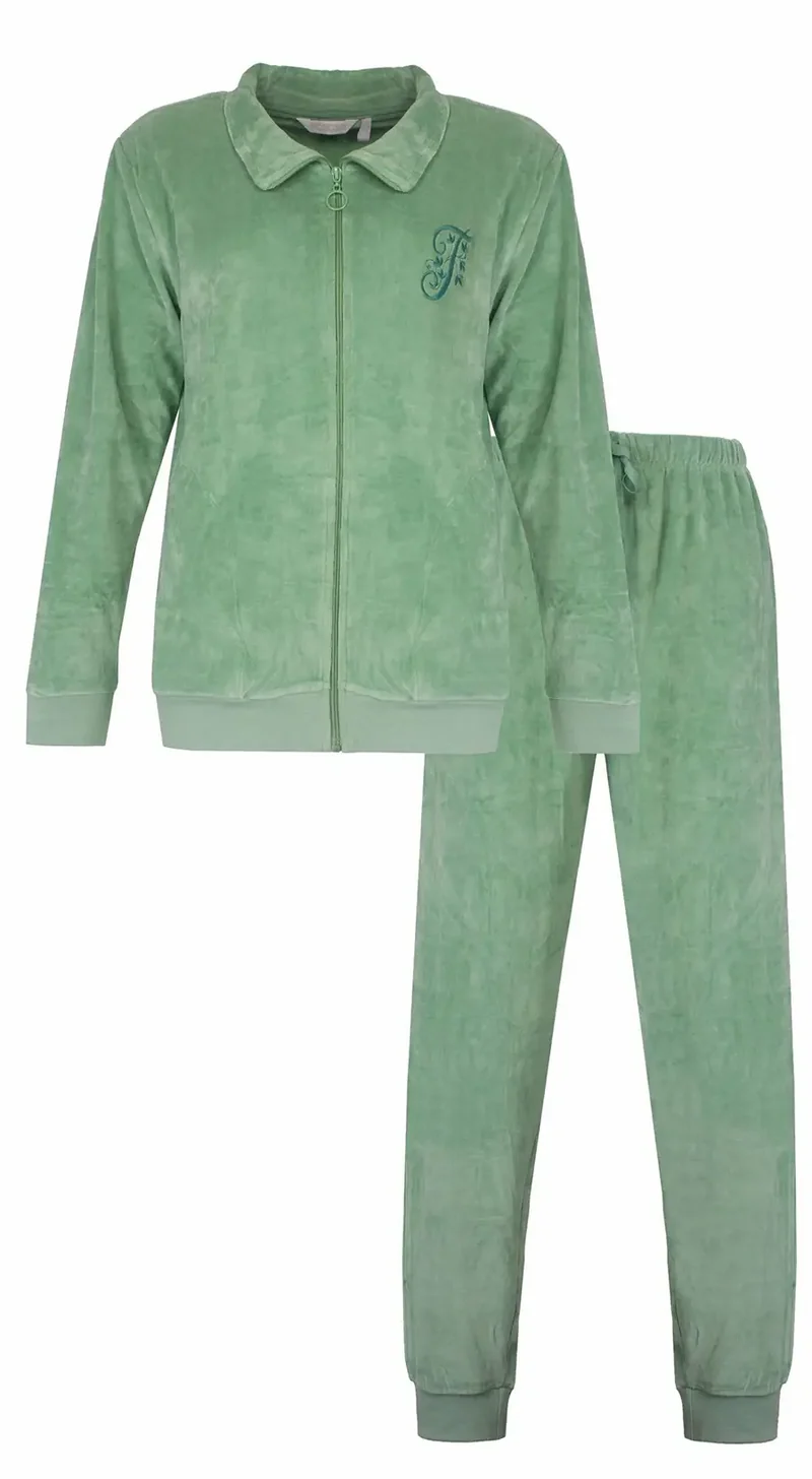Tenderness dames huispak Velours - Chique Green