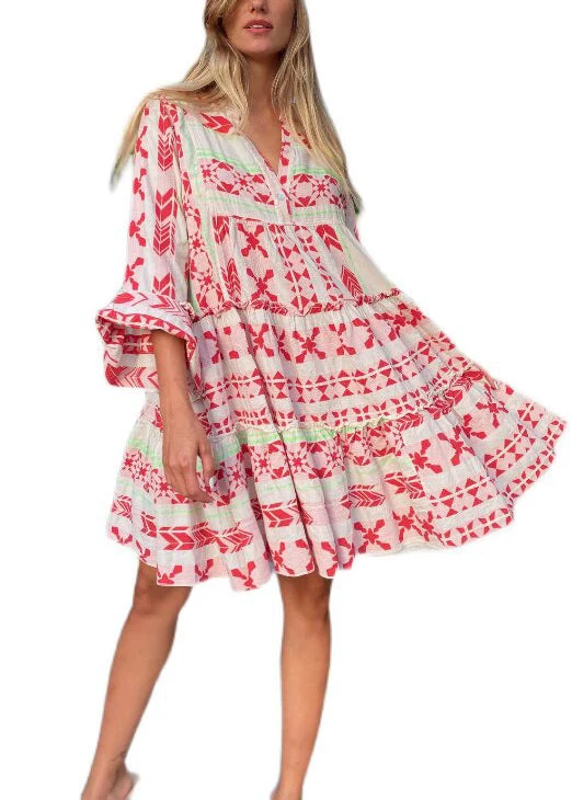 Dames Mini-jurk Oversized Print Plus Maat