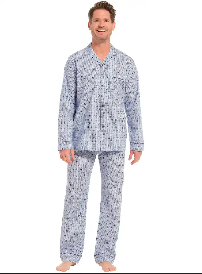 Pastunette Heren Pyjama katoen met knoopsluiting