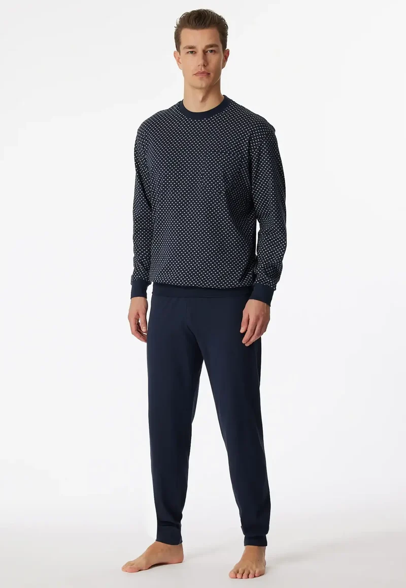Schiesser heren pyjama Katoen - Dark Sapphire