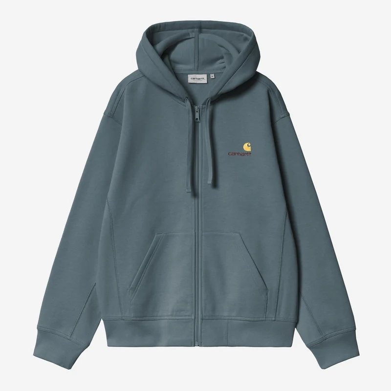 Carhartt WIP HEREN American Script Jas met ritssluiting en capuchon | Kantoorblauw