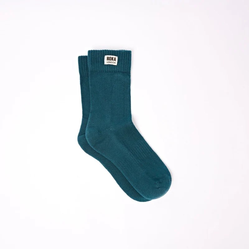 ROKA Wimbledon sokken van biologisch katoen | Turquoise