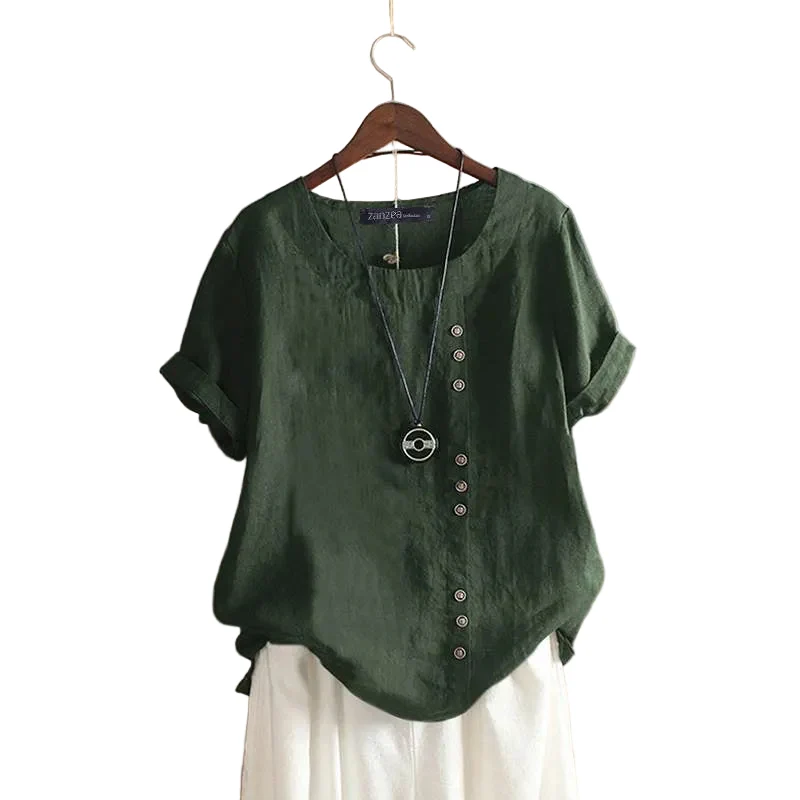 Dames Blouse Casual met Knoopdetails