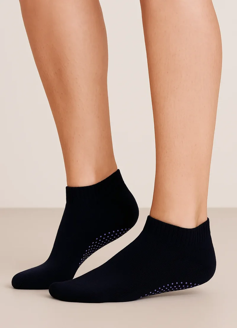 Basset Dames Yoga sok met antislip zwart