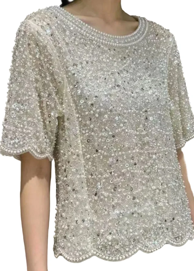 Dames Pailletten Top met Tule voor Zomerstijl