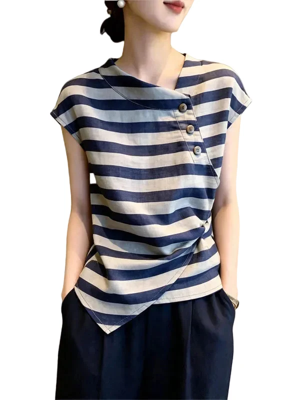 Dames Top Asymmetrisch Gestreept Plus Maat