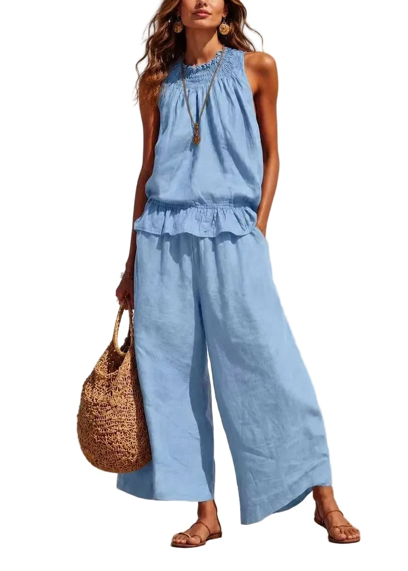 Dames Tweedelige Set Koude Schouder Zomerstijl