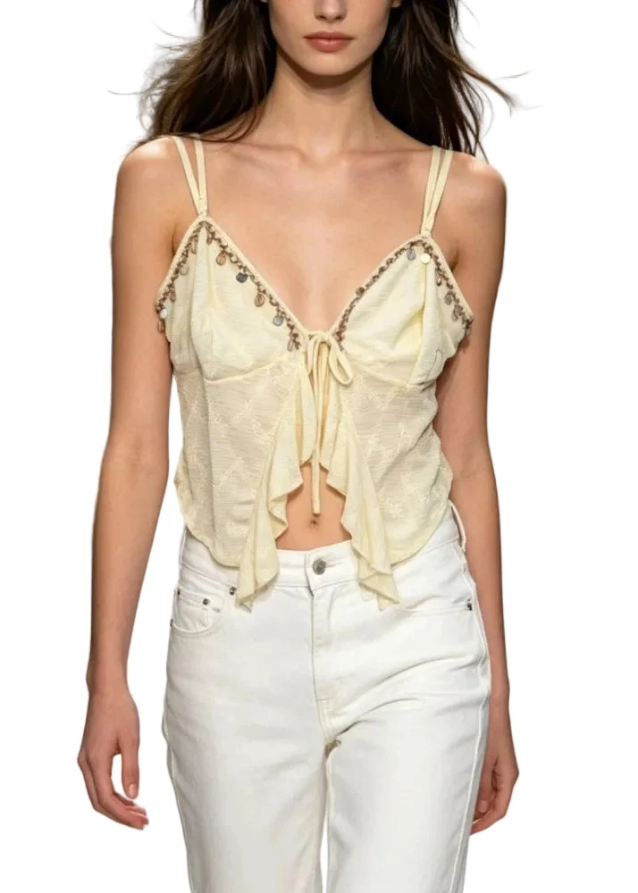 Dames Mouwloos Vest V-hals Asymmetrisch Patchwork