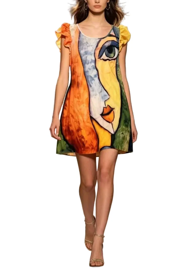Dames Midijurk Casual Patchwork Stijl