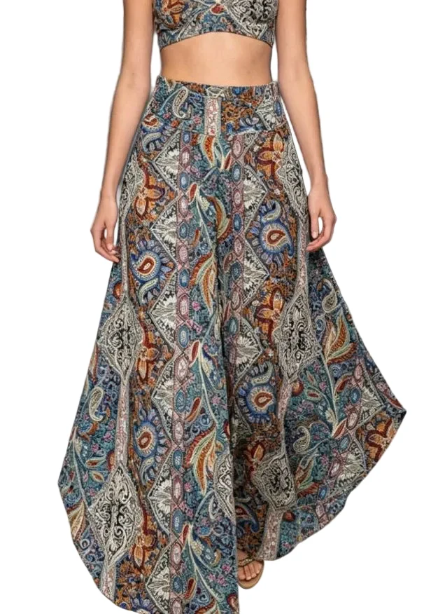 Dames Broek Flared Asymmetrisch Hoge Taille Wijde Pijpen