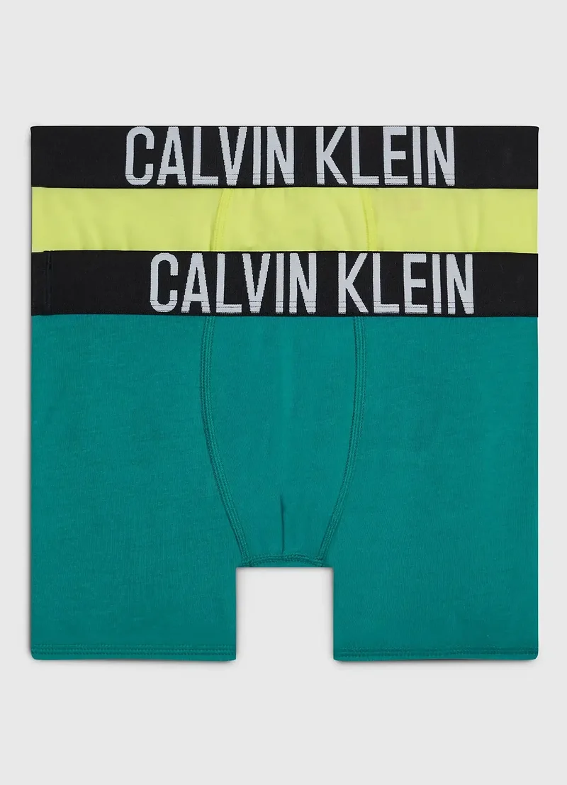 Calvin Klein 2-Pack jongens boxershort - Sunny Lime