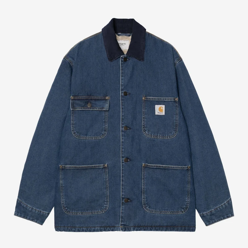 Carhartt WIP Heren OG Chore Maitland Denim Coat Jacket | Blauw / Donkerblauw Stone Washed